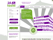 Tablet Screenshot of 2a-hostel.de